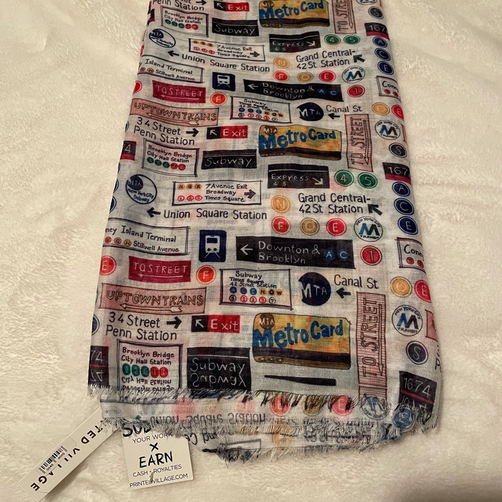New York City Themed Lightweight Scarf